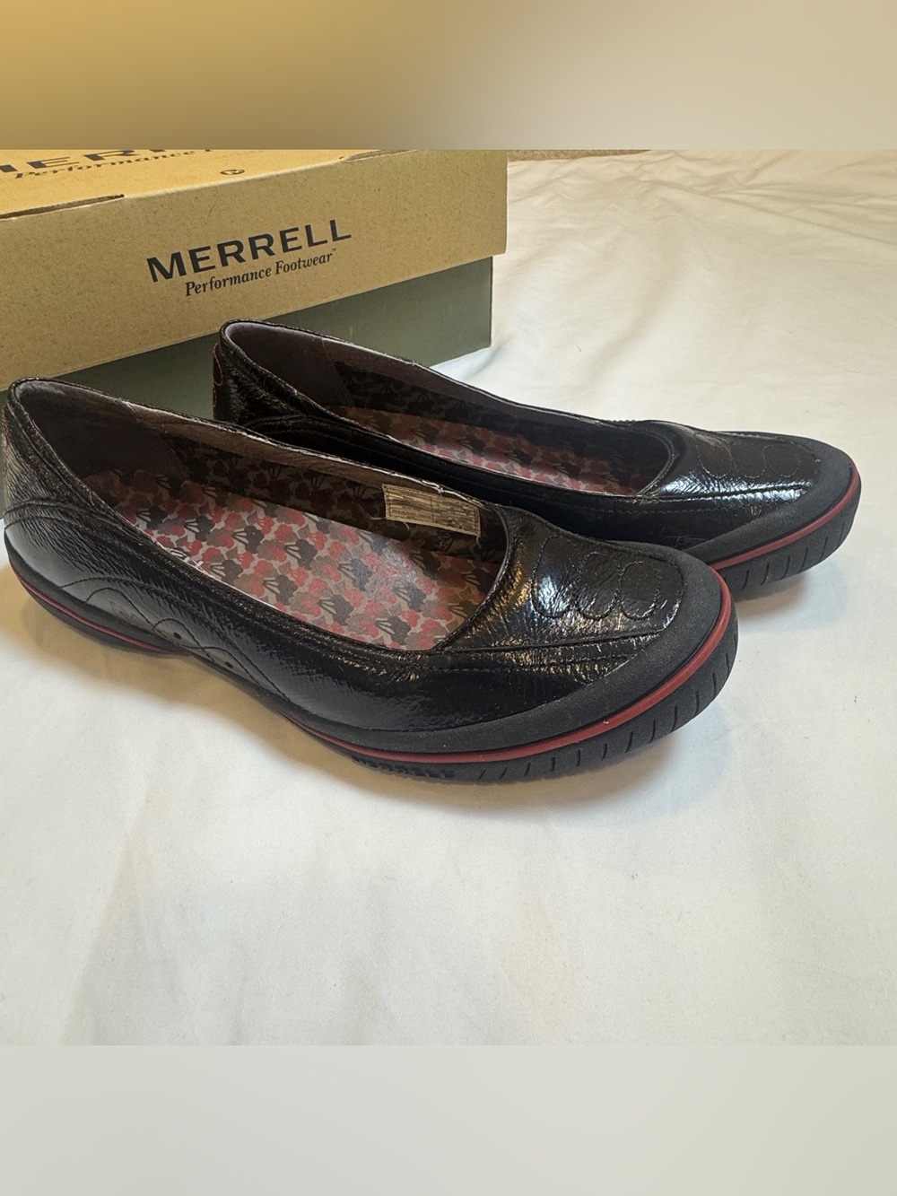 Merrell Luna Black Leather Mary Jane Flats Women’s Size 9
